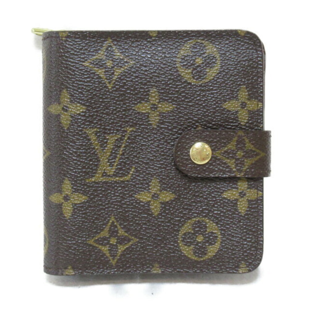 Louis Vuitton Compact Zip Round Bifold Wallet Monogram Brown